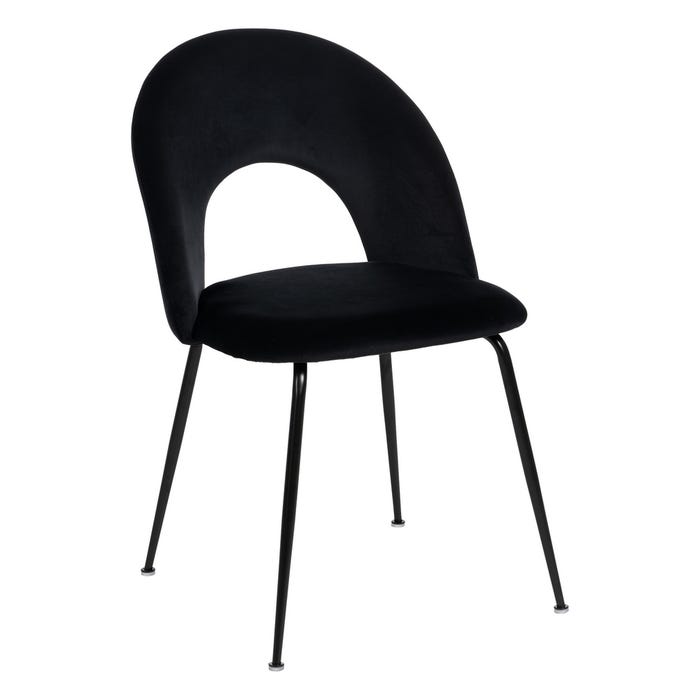 Black Fabric-Metal Contract Chair 49 X 60 X 81 Cm