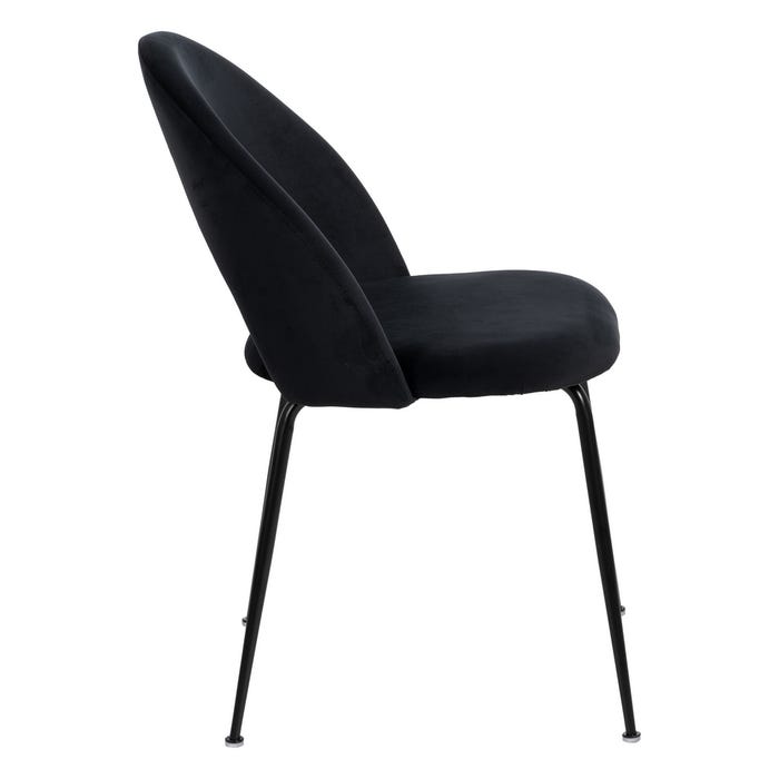 Black Fabric-Metal Contract Chair 49 X 60 X 81 Cm