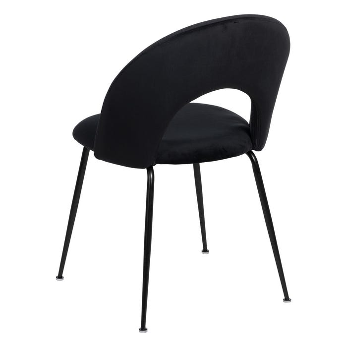 Black Fabric-Metal Contract Chair 49 X 60 X 81 Cm