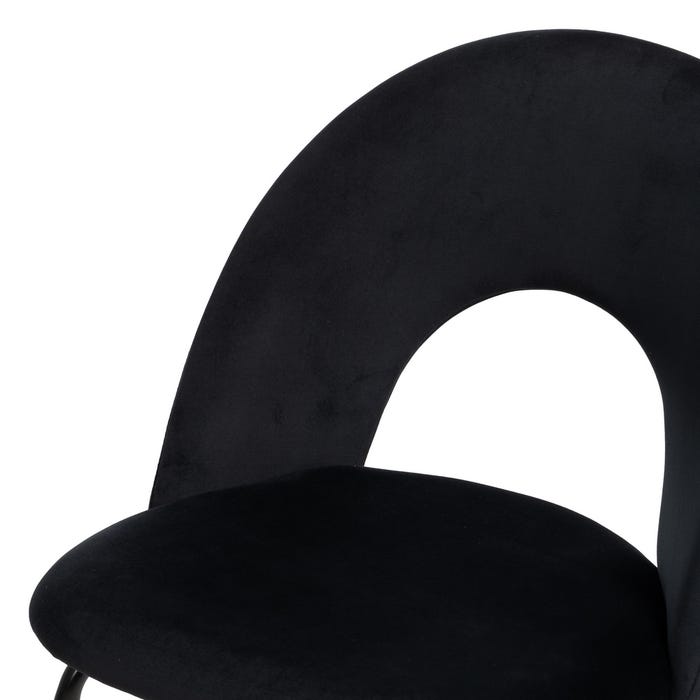 Black Fabric-Metal Contract Chair 49 X 60 X 81 Cm