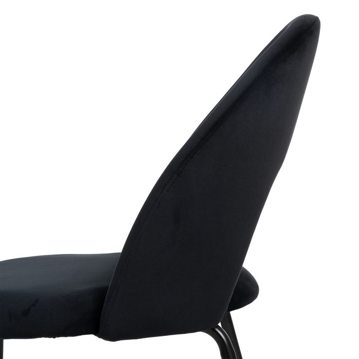 Black Fabric-Metal Contract Chair 49 X 60 X 81 Cm