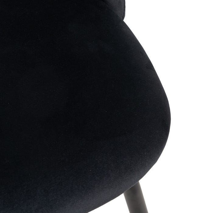 Black Fabric-Metal Contract Chair 49 X 60 X 81 Cm