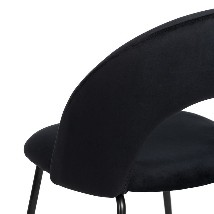 Black Fabric-Metal Contract Chair 49 X 60 X 81 Cm