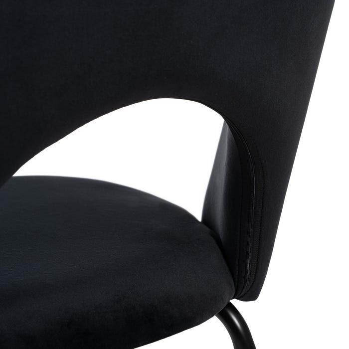Black Fabric-Metal Contract Chair 49 X 60 X 81 Cm