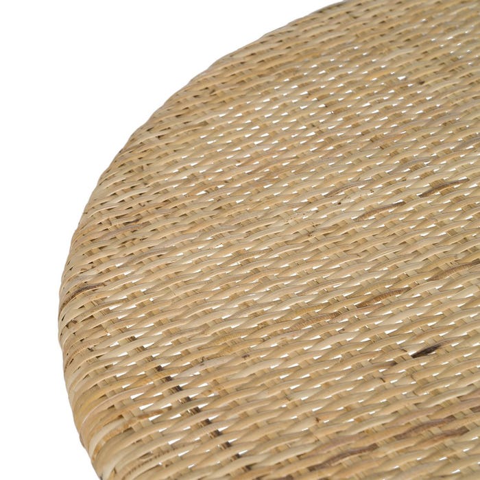 Mesa de sala de estar em rattan natural 75 x 75 x 76 cm