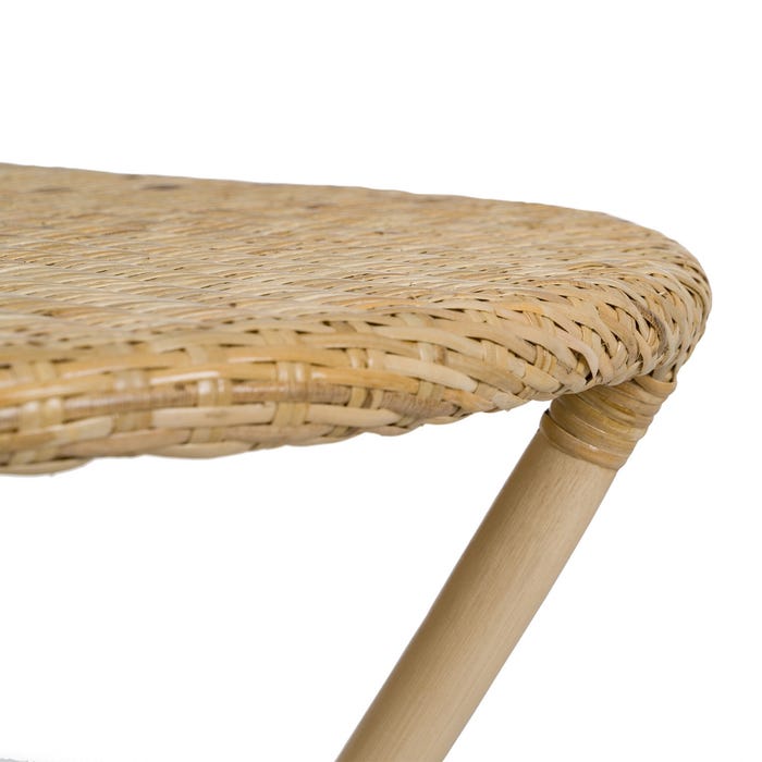 Mesa de sala de estar em rattan natural 75 x 75 x 76 cm