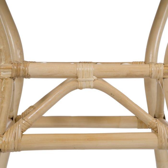 Mesa de sala de estar em rattan natural 75 x 75 x 76 cm