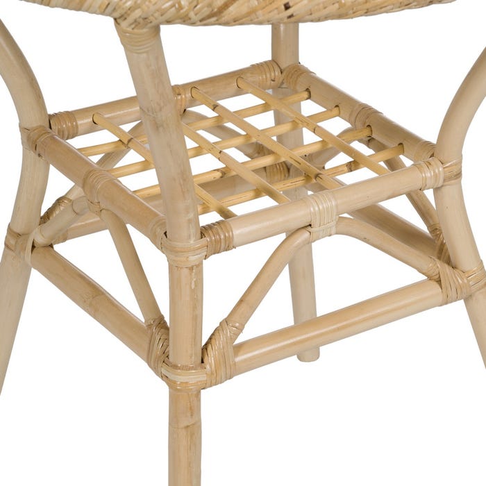 Mesa de sala de estar em rattan natural 75 x 75 x 76 cm