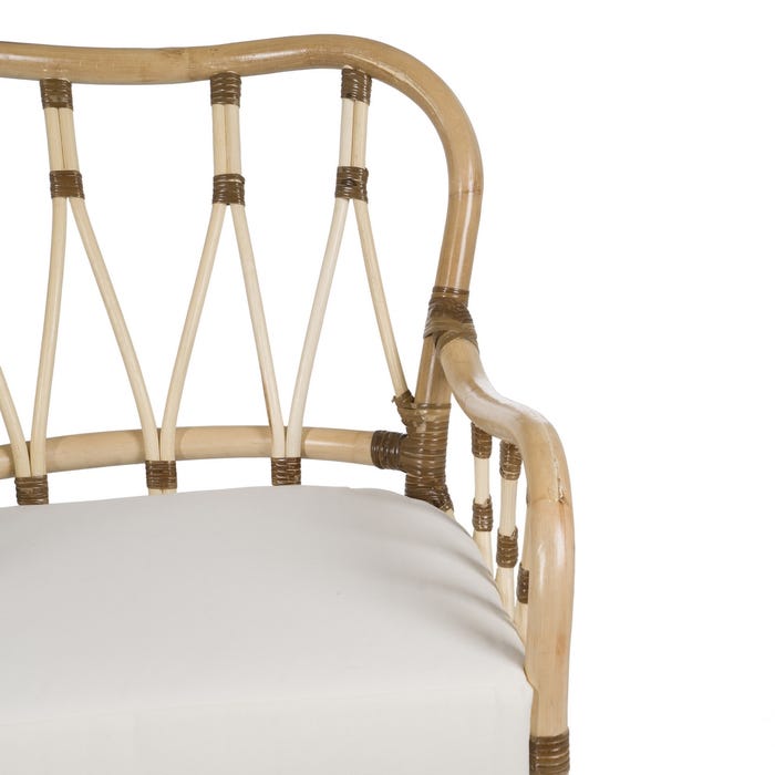 Natural Rattan Living Room Armchair 58 X 62 X 85 Cm