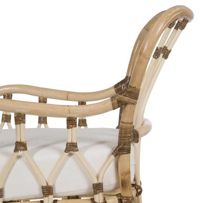 Natural Rattan Living Room Armchair 58 X 62 X 85 Cm