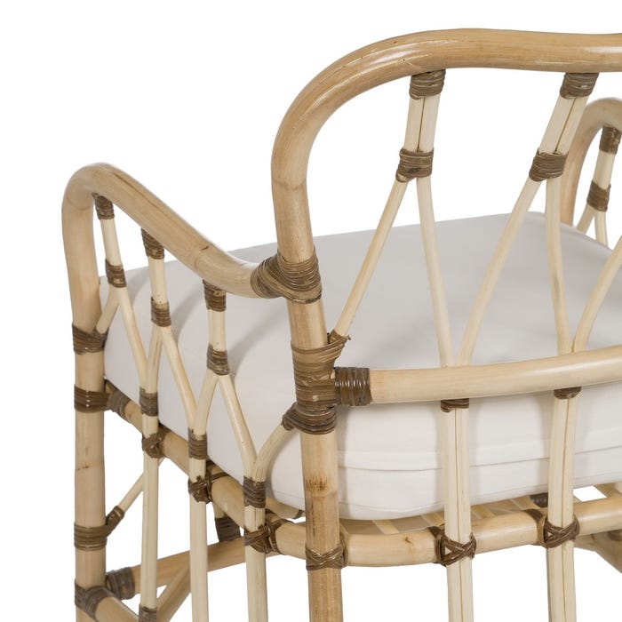 Natural Rattan Living Room Armchair 58 X 62 X 85 Cm