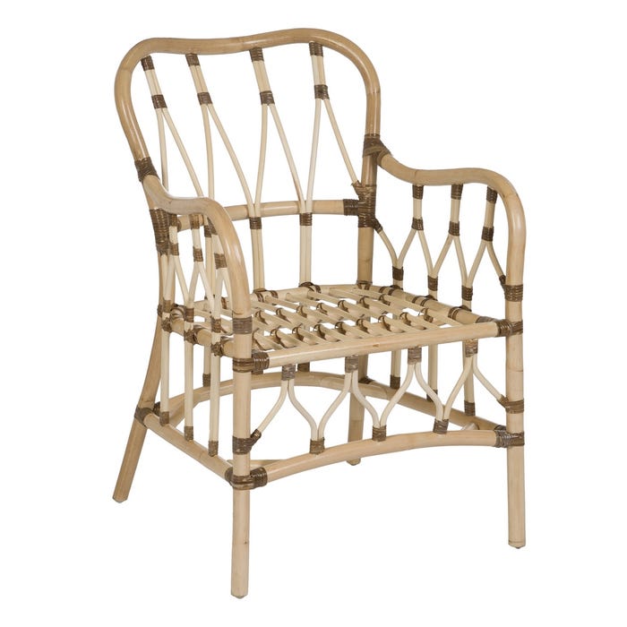 Natural Rattan Living Room Armchair 58 X 62 X 85 Cm