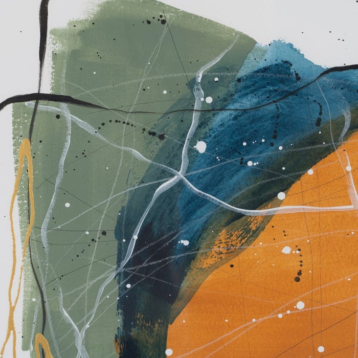 Pintura abstrata pintada à mão. 2 modelos.