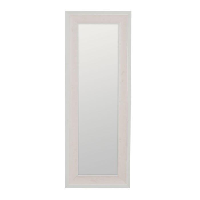 Espelho decorativo de madeira branco-prateado 60 x 3 x 161,50 cm
