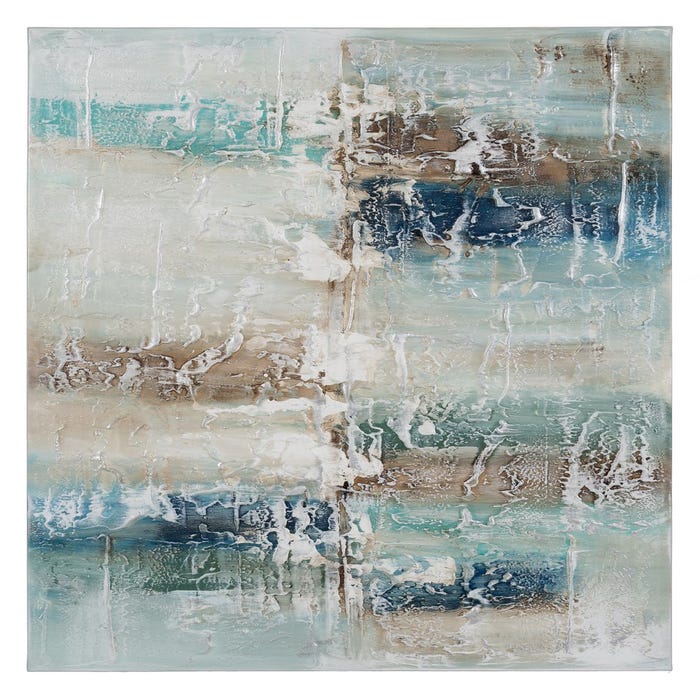 Pintura abstrata pintada à mão sobre tela em moldura de maca. 2 modelos.