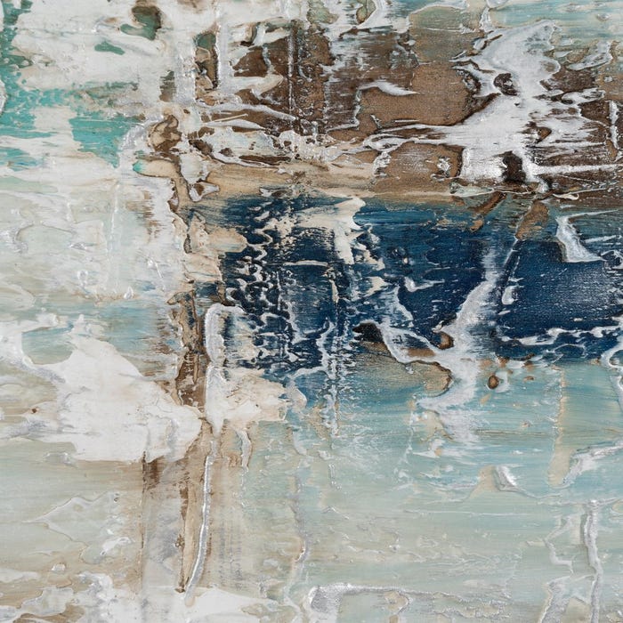 Pintura abstrata pintada à mão sobre tela em moldura de maca. 2 modelos.