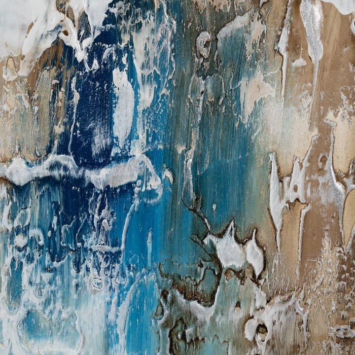 Pintura abstrata pintada à mão sobre tela em moldura de maca. 2 modelos.