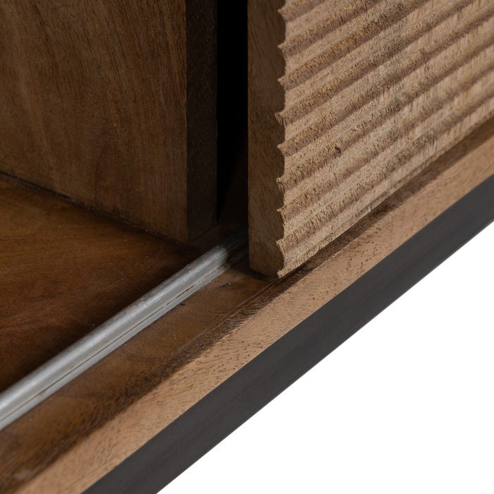 Mueble Tv Natural Madera De Mango Salón 155 X 40 X 55 Cm