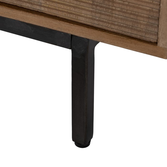 Mueble Tv Natural Madera De Mango Salón 155 X 40 X 55 Cm