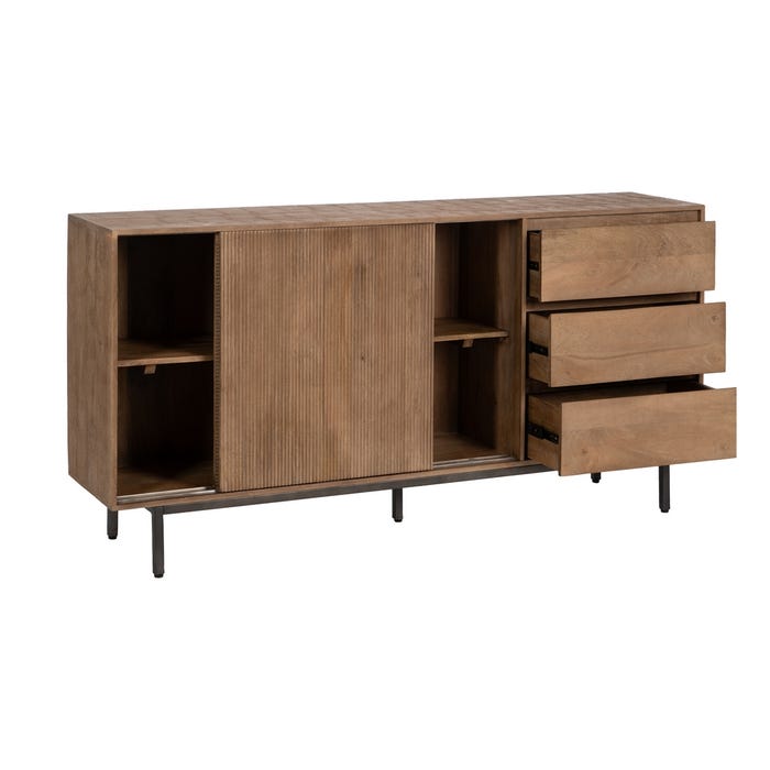 Aparador Natural Madera De Mango Salón 180 X 40 X 91 Cm