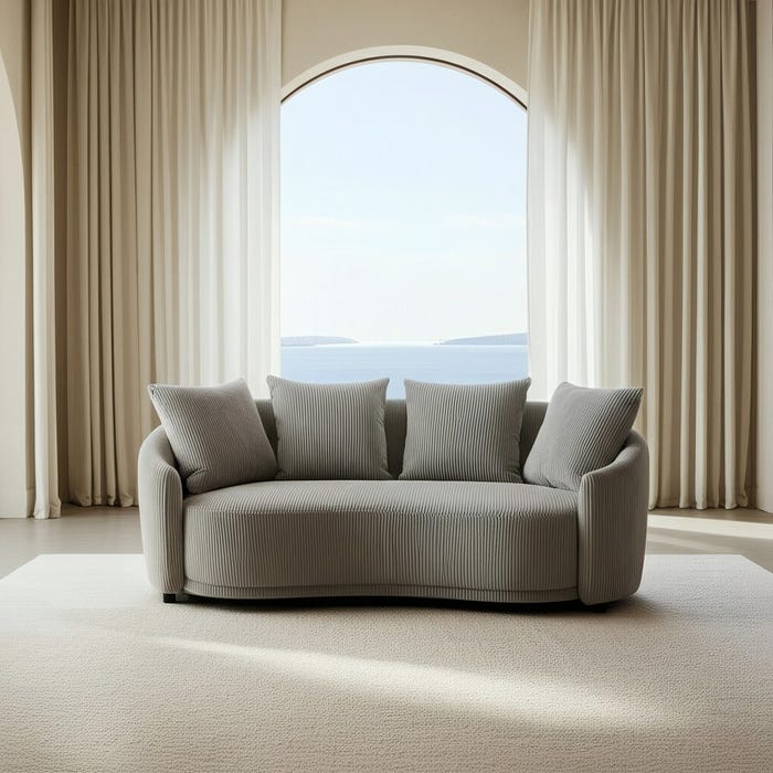 Sofá 3 Plazas Hielo Tejido Salón 197 X 96 X 75 Cm