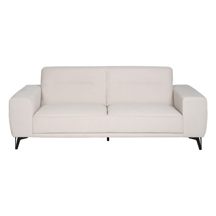 Sofá 3 Plazas Crema Tejido-Metal Salón 220 X 87 X 85 Cm