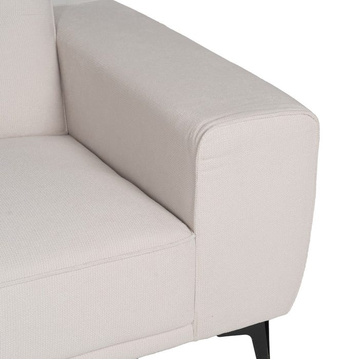 Sofá 3 Plazas Crema Tejido-Metal Salón 220 X 87 X 85 Cm