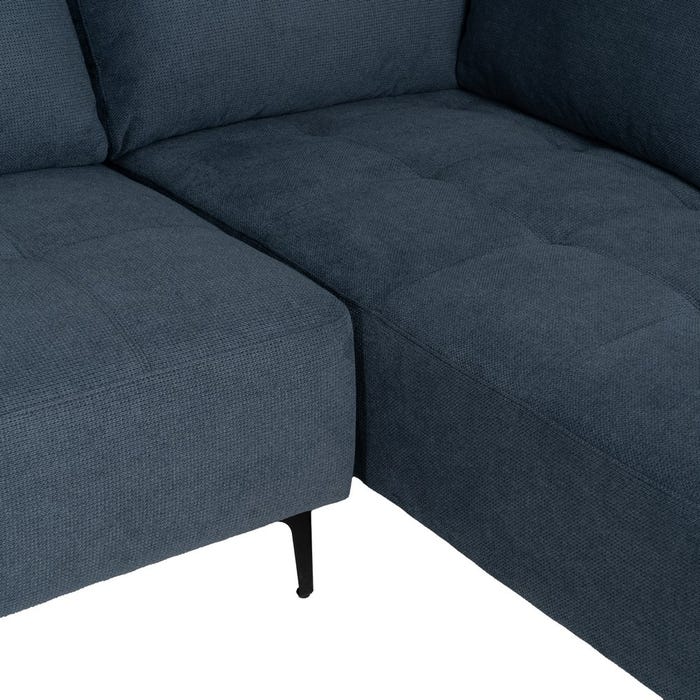 Right Chaise Longue Sofa Blue 266 X 222 X 80 Cm