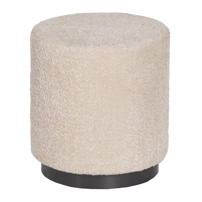 Puf Beige Tejido-Metal Salón 41 X 41 X 44 Cm