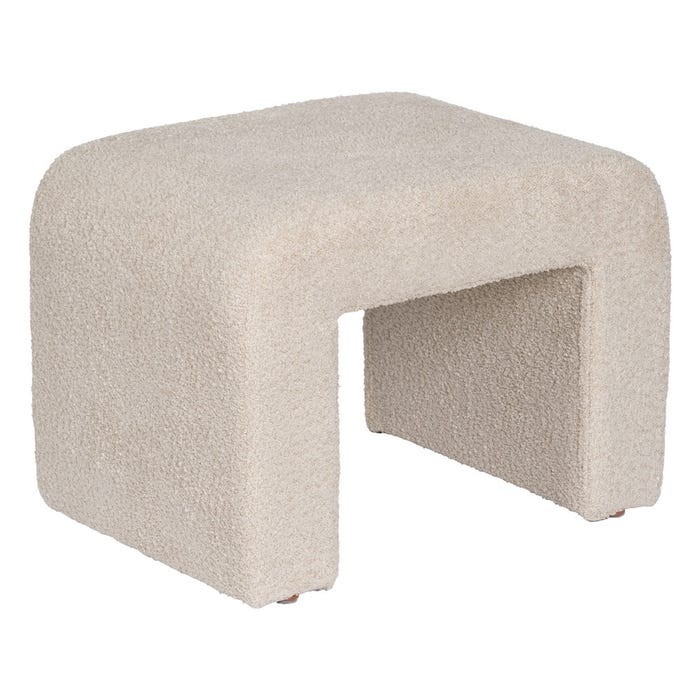 Taburete Beige Tejido Salón 67 X 48 X 47 Cm