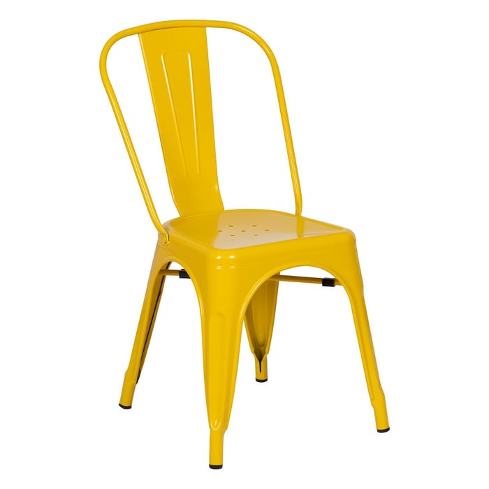 Silla Amarillo Metal Dallas Industrial 45 X 52,50 X 85 Cm