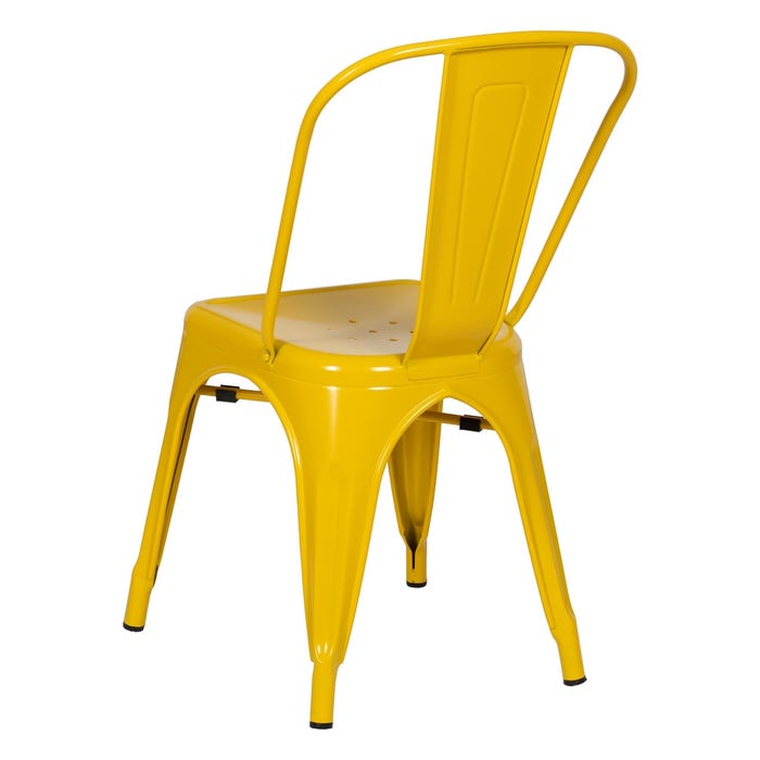 Silla Amarillo Metal Dallas Industrial 45 X 52,50 X 85 Cm