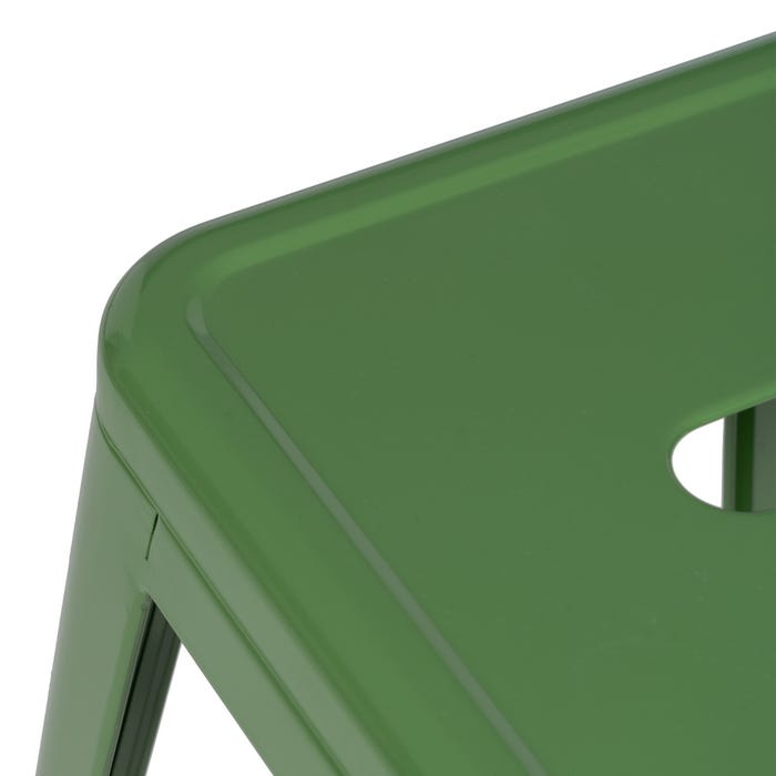 Taburete Verde Metal Dallas Industrial 42 X 42 X 61,20 Cm