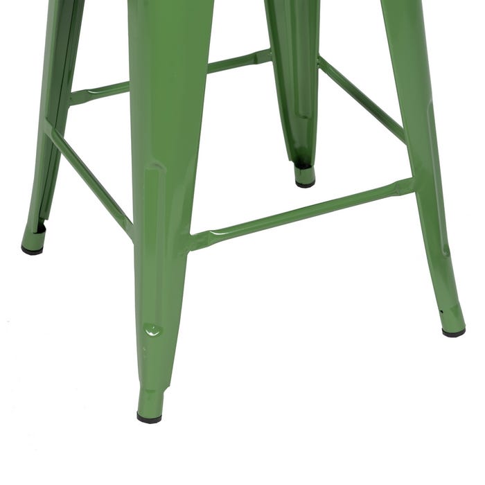 Taburete Verde Metal Dallas Industrial 42 X 42 X 61,20 Cm