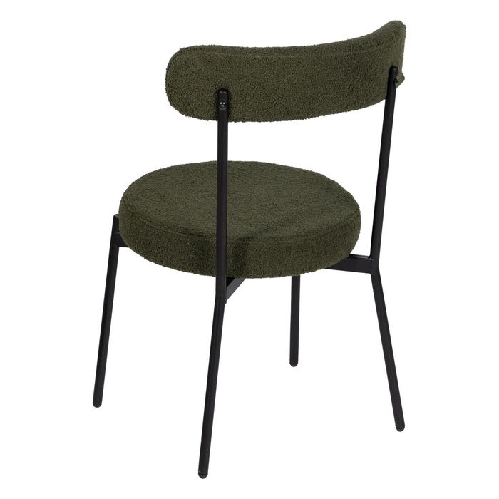 Silla Verde-Negro Tejido-Metal 49 X 49 X 80 Cm