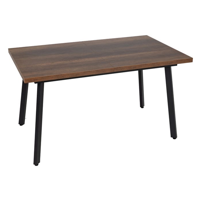 Mesa extensível de metal e madeira marrom Pax 138 x 85 x 76 cm