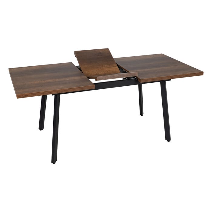 Mesa extensível de metal e madeira marrom Pax 138 x 85 x 76 cm