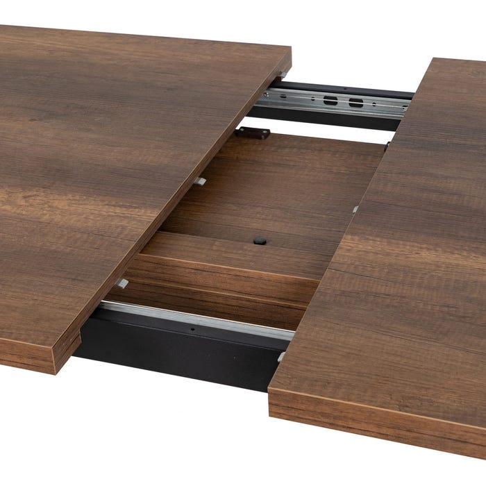 Mesa extensível de metal e madeira marrom Pax 138 x 85 x 76 cm