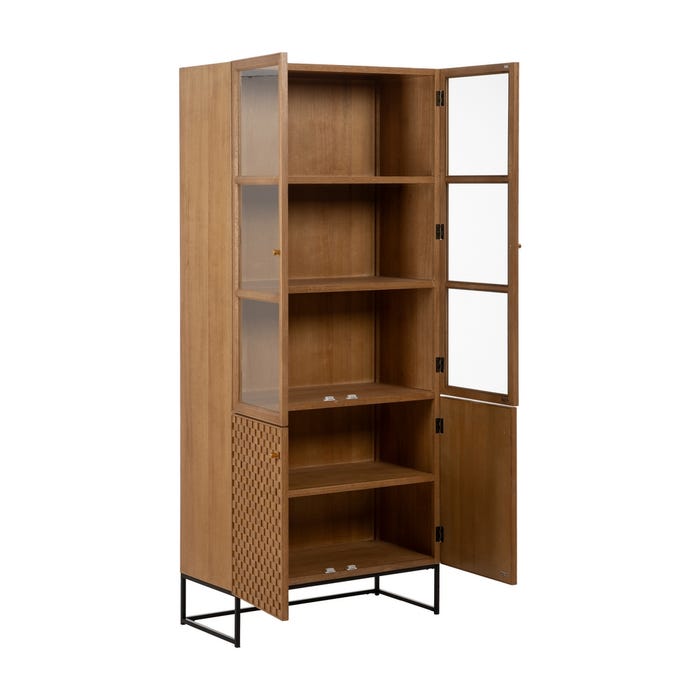 Vitrine de madeira natural Dm 84,50 x 42,50 x 198 cm