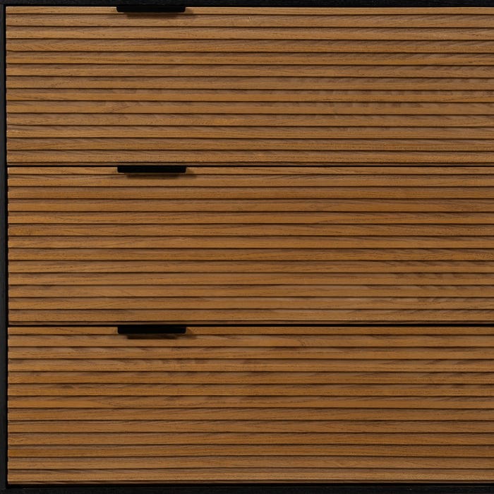 Cómoda Negro-Natural Dm-Madera 104 X 40 X 81,50 Cm
