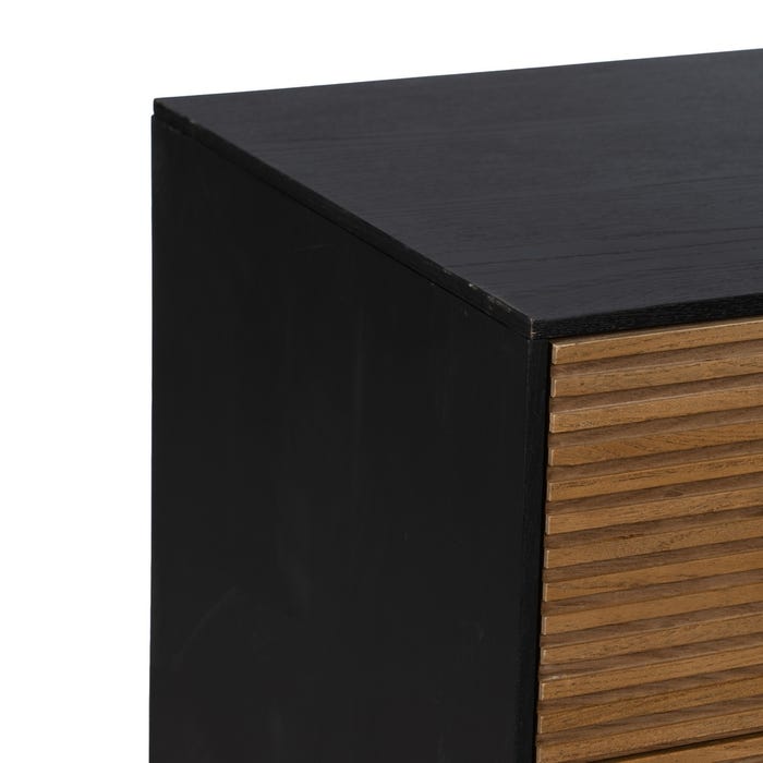 Cómoda Negro-Natural Dm-Madera 104 X 40 X 81,50 Cm