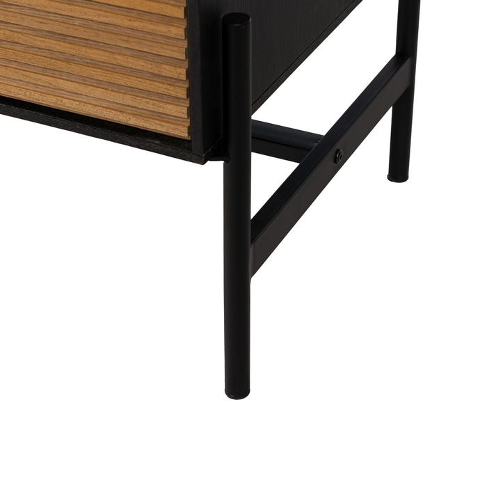 Cómoda Negro-Natural Dm-Madera 104 X 40 X 81,50 Cm