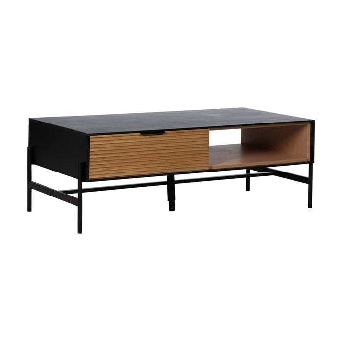 Mesa Centro Negro-Natural Dm-Madera 124 X 60 X 43,50 Cm