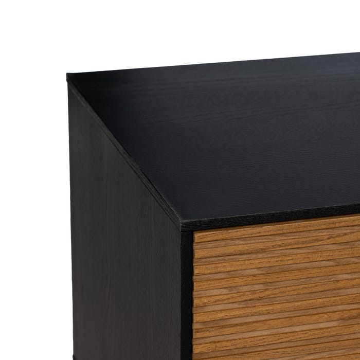 Mueble Tv Negro-Natural Dm-Madera 154 X 40 X 44 Cm