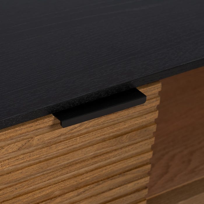 Móvel de TV em madeira DM preto-natural 154 x 40 x 44 cm