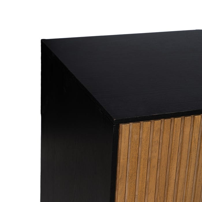 Aparador Preto-Natural Dm-Madeira 204 X 40 X 81,50 Cm