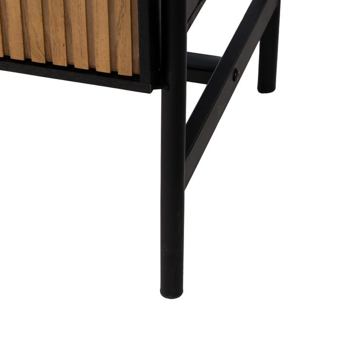 Aparador Preto-Natural Dm-Madeira 204 X 40 X 81,50 Cm