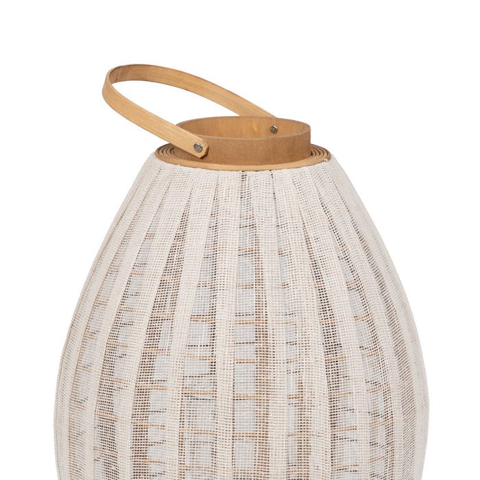 Lanterna de vela de bambu bege natural 36 x 36 x 56 cm