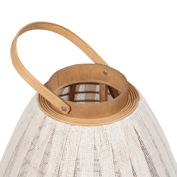 Farol Portavelas Natural-Beige Bambú 38 X 38 X 70 Cm