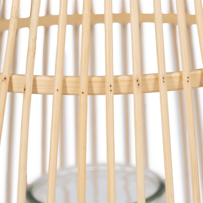 Lanterna de vela de bambu natural 30 x 30 x 55 cm